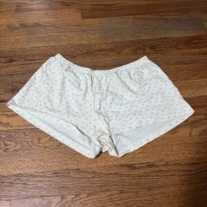 Brandy Melville Cream Sleep Shorts